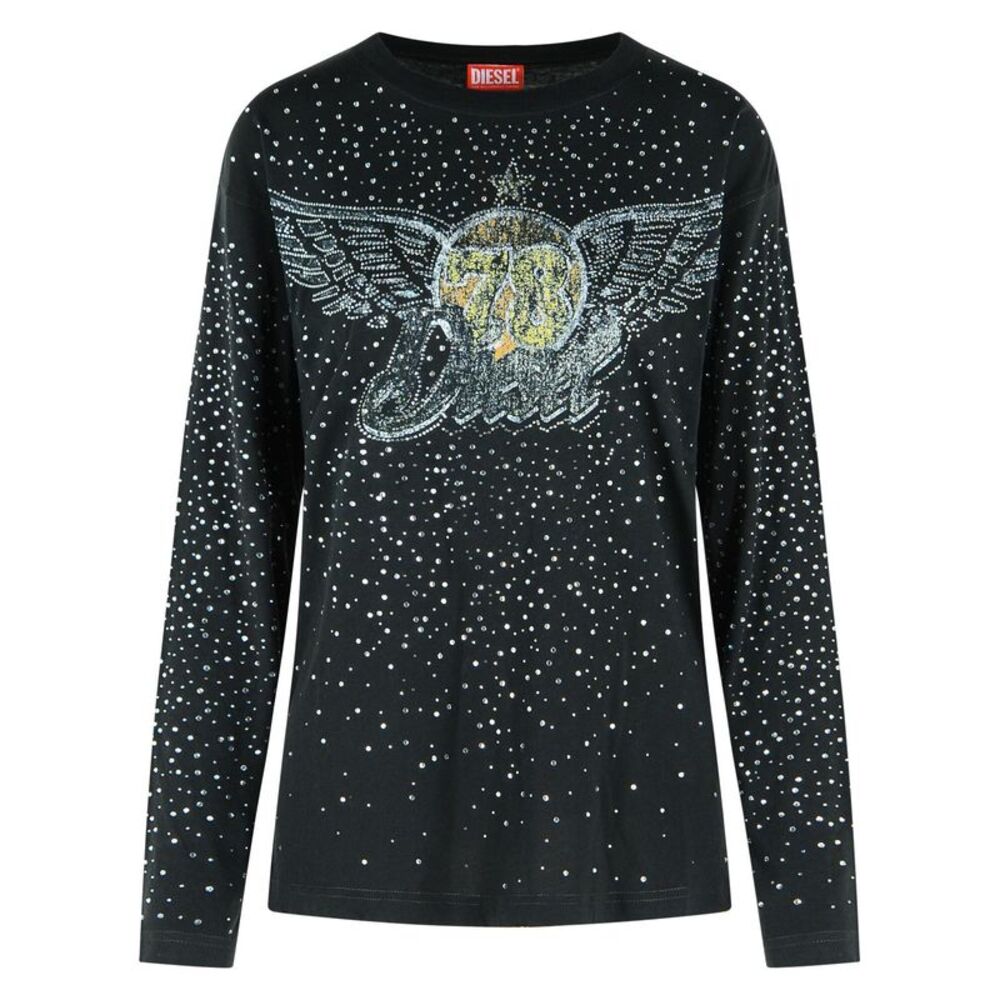 Diesel Long Sleeve T-Shirt In Black Cotton Women